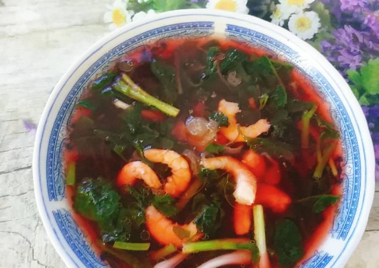 Cách Làm Món Canh rau dền mồng tơi nấu tôm của Phan Bao Van - Cookpad