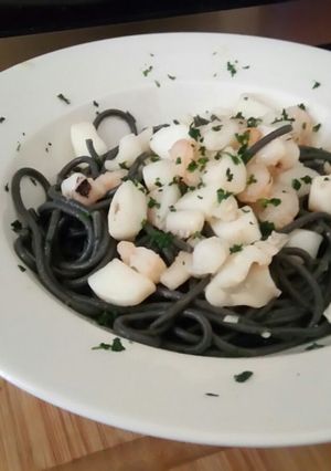 Una foto de Spaghetti nero di seppia