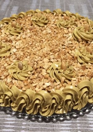 Una foto de Tarta de moka sin azúcar con almendras