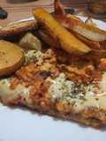 Matambre tiernizado a la pizza con papas, zapallo y batatas