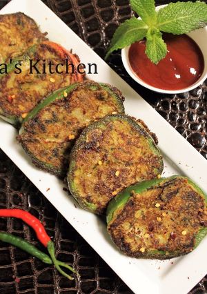 A picture of Ramadan Special - Potato stuffed bell pepper Cutlet.