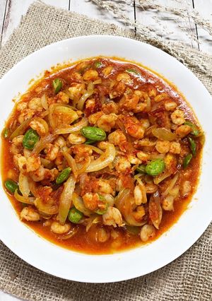 Foto resep Udang petai kuah pedas