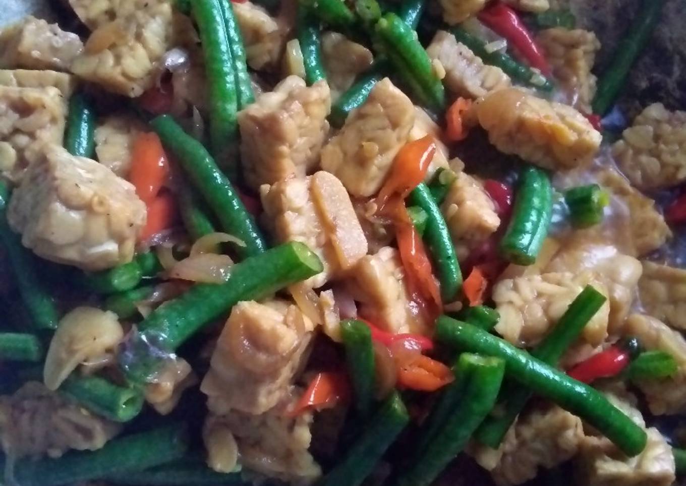 Oseng tempe kacang panjang