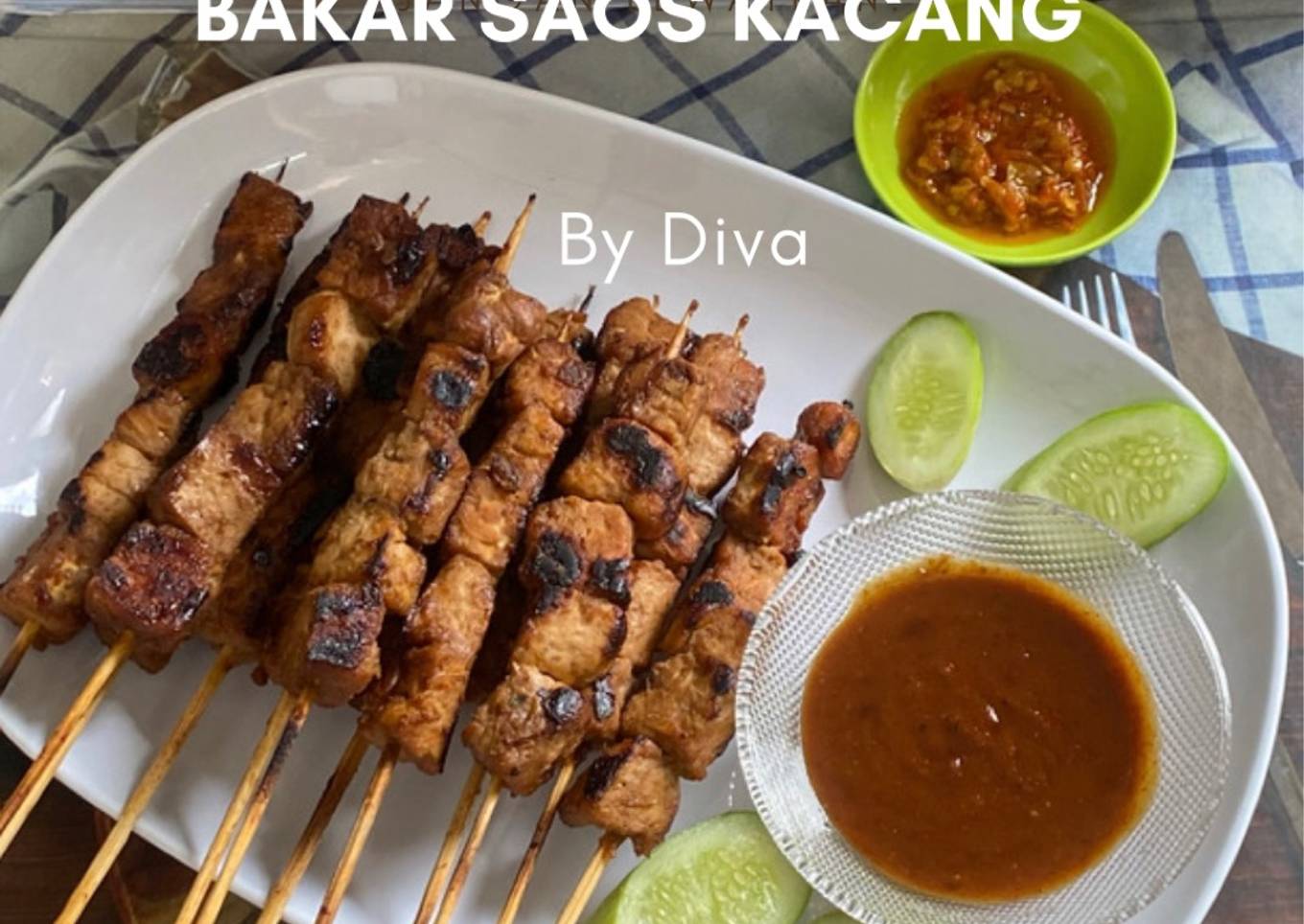 Sate Tahu Tempe Bakar Saos Kacang