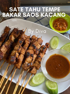 Foto resep Sate Tahu Tempe Bakar Saos Kacang