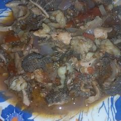 Stewed matumbo ya mbuzi A picture of Stewed matumbo ya mbuzi.