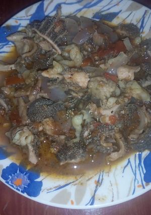 A picture of Stewed matumbo ya mbuzi.