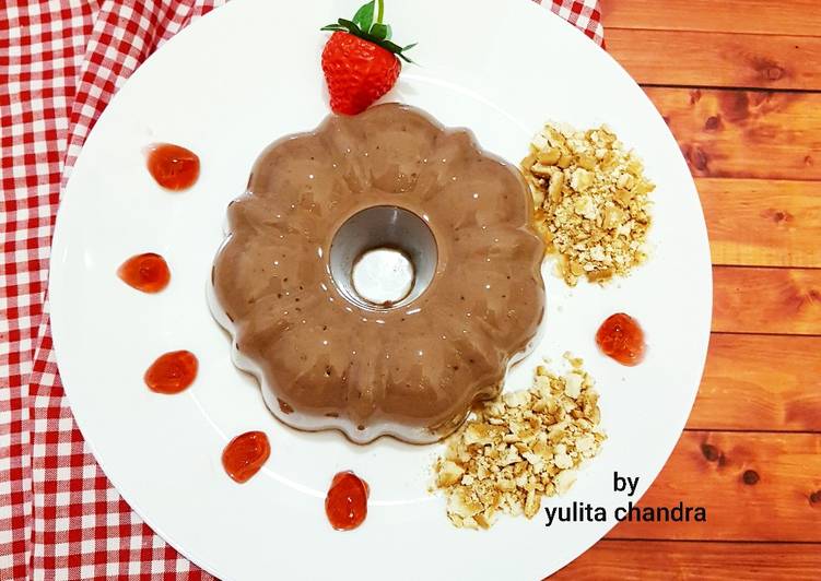 Langkah Mudah untuk Menyiapkan Pudding susu nutrijell coklat yang Lezat Sekali