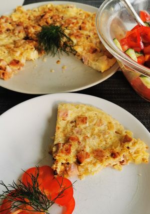 O poză a rețetei Omletă cu șuncă.