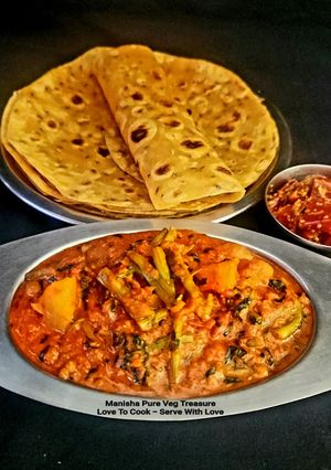 A picture of Lasooni Methi Mogri Sabzi - Green Radish Pods Curry.
