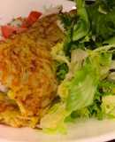 Драник с курицей и грибами