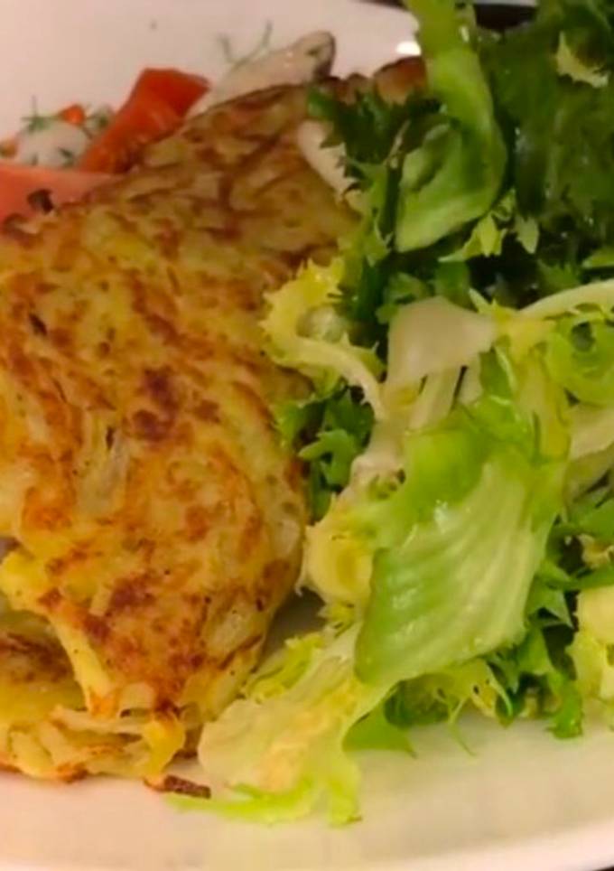 Драник с курицей и грибами