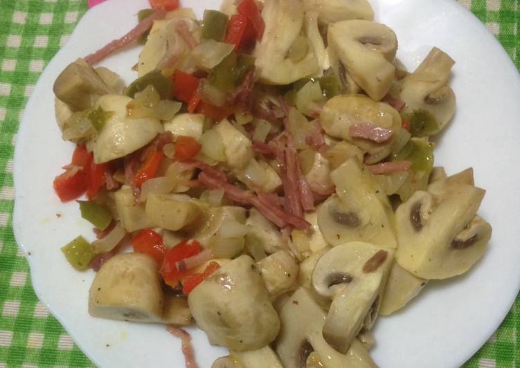 Champiñones en vaporera en el microondas