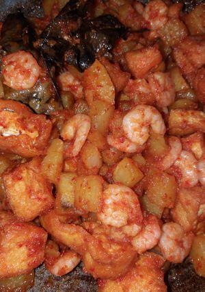 Foto resep Kentang Goreng Udang + Tahu Kulit