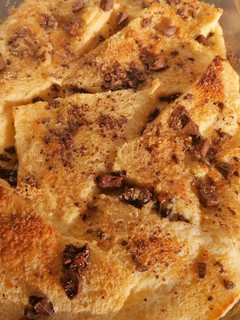 A picture of Mae's Bread and Butter Pudding.