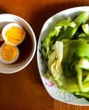 Ngồng Cải Luộc Chấm Mắm Trứng