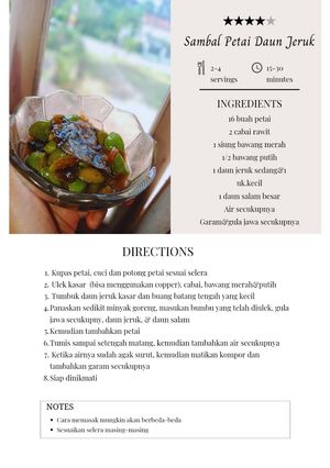 Foto resep Sambal Petai Daun Jeruk
