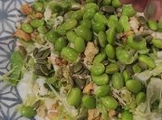 A picture of roasted edamame