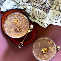 A picture of Chocolate Walnut Tapioca Pudding.