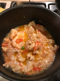 Una foto de Risotto de camarones