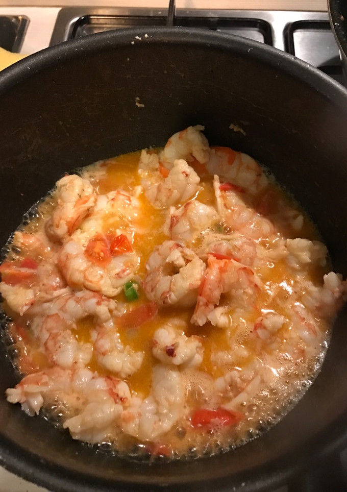 Una foto de Risotto de camarones