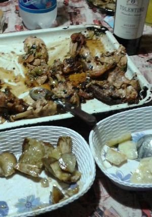Una foto de Pata muslo con crema de puerro (al disco)