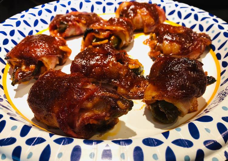 Recipe of Super Quick Homemade Bacon 🥓 Wrapped BBQ 🍖 Jalapeño Poppers