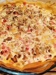 Une photo de Quiche aux pleurotes, jambon, chèvre