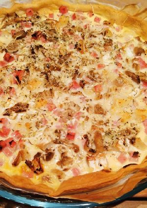 Une photo de Quiche aux pleurotes, jambon, chèvre