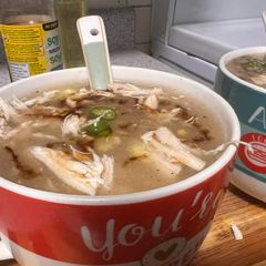 Street style chicken corn soup A picture of Street style chicken corn soup.