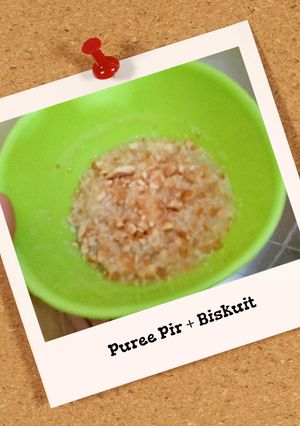 Foto resep Snack Mpasi 6m (pure pir+biskuit)