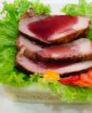 Lomo ancho de cerdo en salsa de uva Isabella