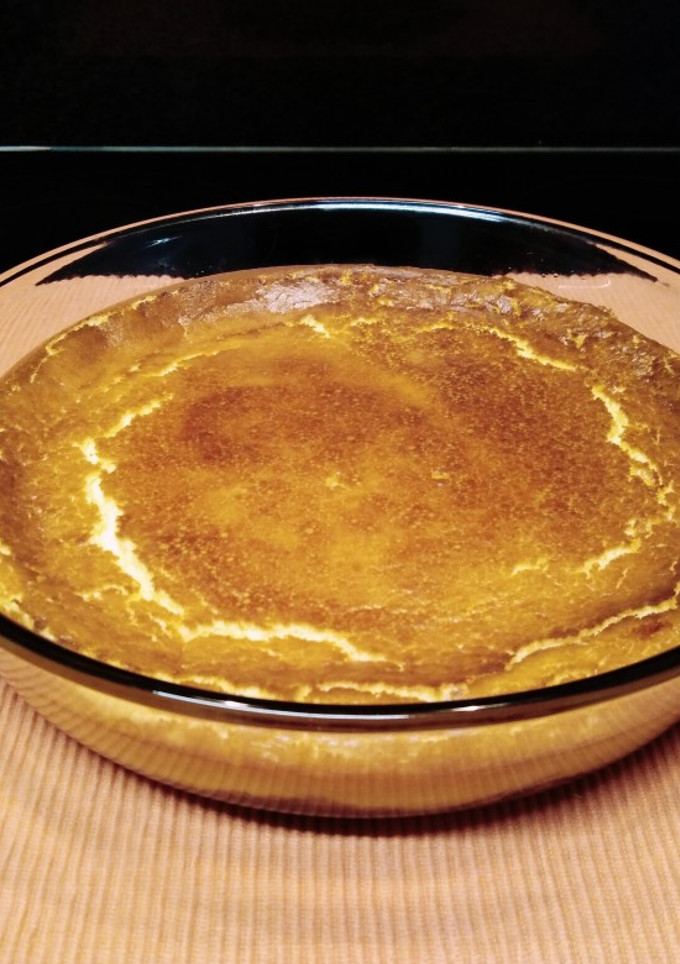 Una foto de Tarta de queso al horno con caramelo