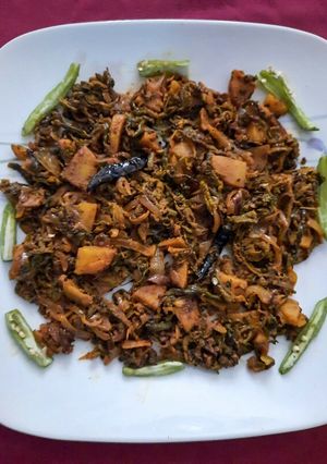 A picture of Bitter gourd peel bhaji.