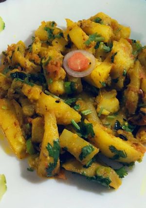 A picture of Allu baingan fry.