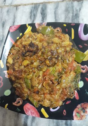A picture of Baingan ka bharta.