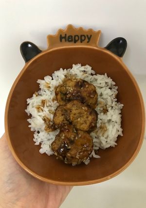 Hình của món Chả tôm mực sốt teriyaki.