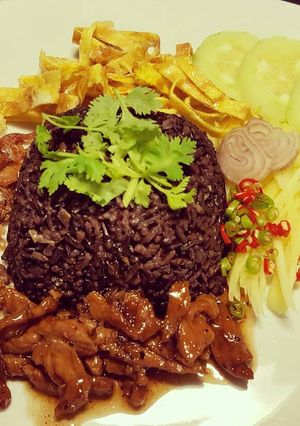 รูปของ ข้าว(ไรซ์เบอรี่)คลุกกะปิ