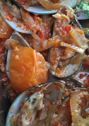 Foto resep 2. Kerang hijau pedas