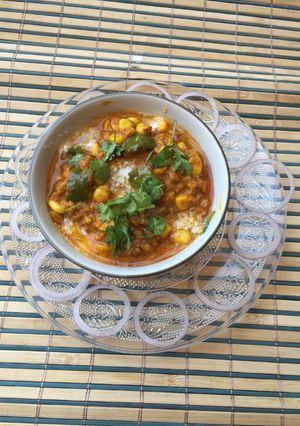 A picture of Soya veggie curry.