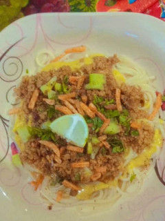 A picture of Spaghetti with spicy Ground Beef.