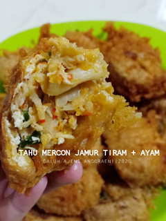 Foto resep Tahu Mercon isi Jamur Tiram + Ayam