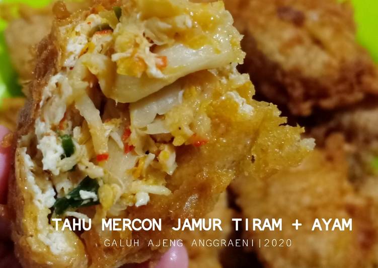 Bagaimana Menyiapkan Tahu Mercon isi Jamur Tiram + Ayam, Lezat