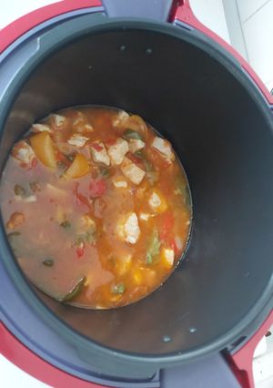 Une photo de Poulet basquaise au cookeo