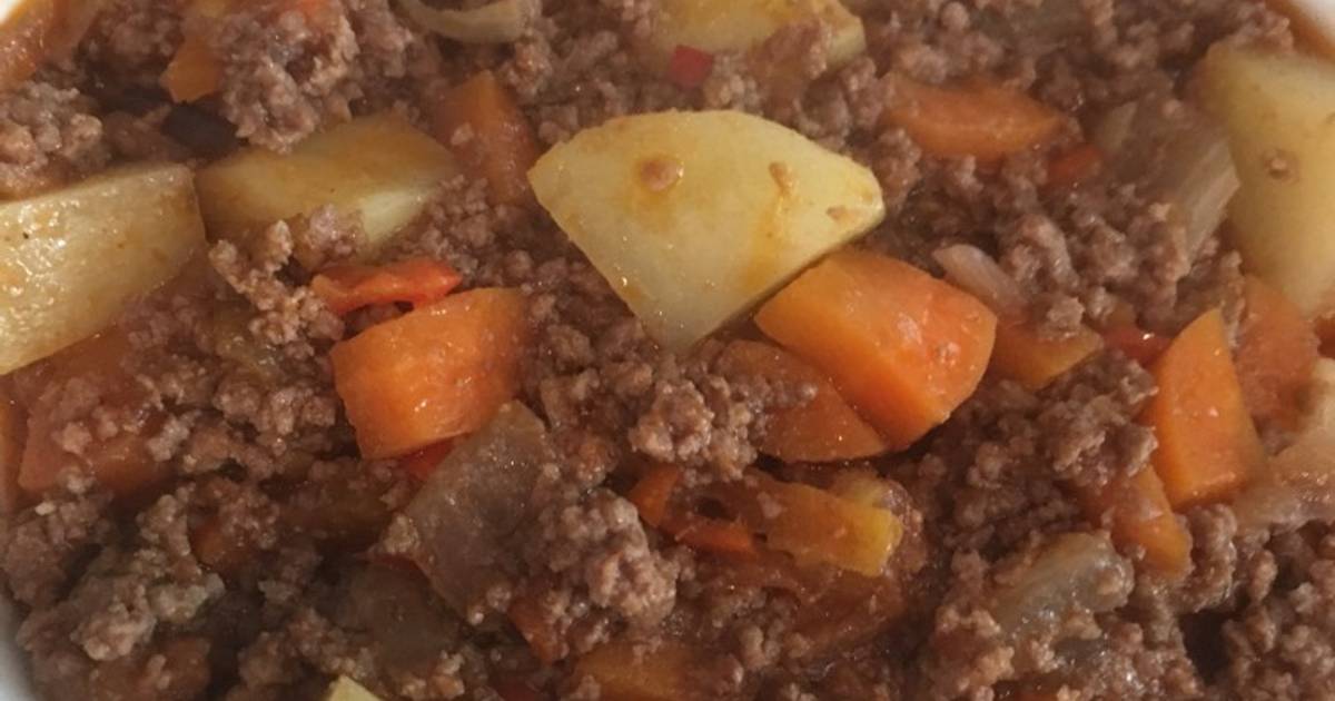 Carne molida con papas Receta de Rosa Berrio- Cookpad