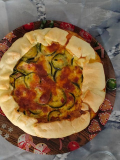 Foto di Torta salata zucchine, provola e pancetta