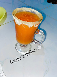 A picture of Watermelon carrot,orange juice and apple drink😋😋.