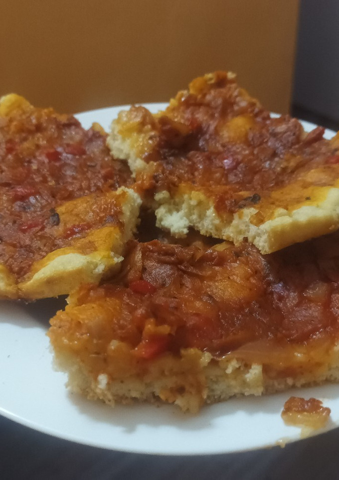 Una foto de Pizza Casera con Polvo de Hornear 😁✨✨✨