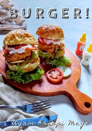 Foto resep Burger Isi Ayam Krispy Dengan Homemade Bun