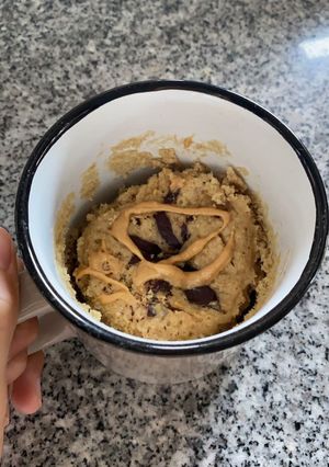 Una foto de Tortita en taza saludable de vainilla sin huevo